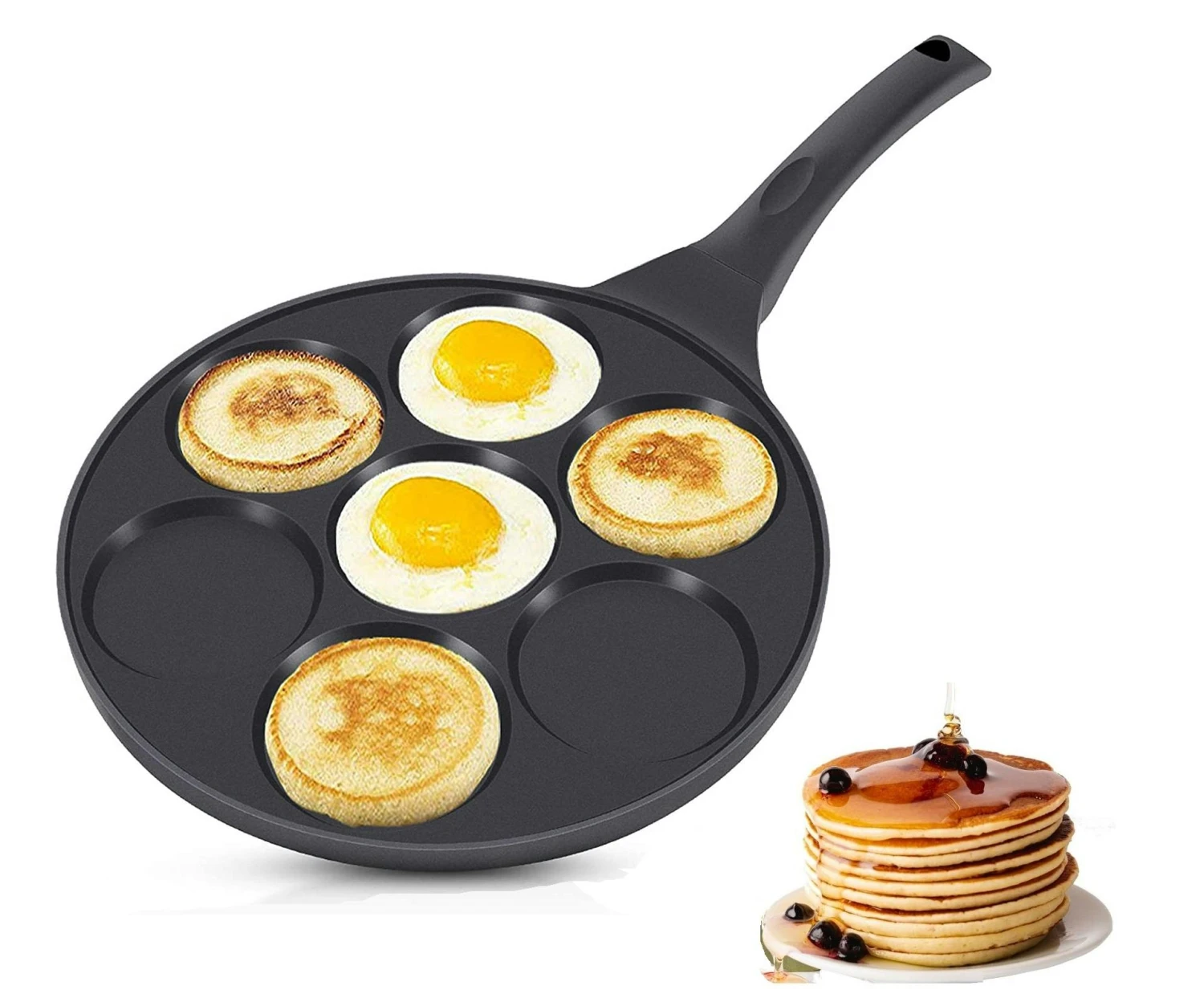 Pfannkuchen Pfanne Ø26cm 7 Fächer Induktion Alu Guss Spiegelei Crepespfanne Pancake 7 Pfannkuchen Pfanne Ø26cm 7 Fächer Induktion Alu Guss Spiegelei Crepespfanne Pancake – Bild 5