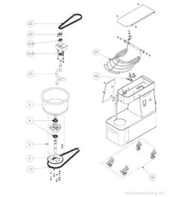 Teigknetmaschine - 32 Liter / 25 Kg - Aufklappbar - Abnehmbarer Kessel - 1 Geschwindigkeit - 400 V -Küchengeräte 86185f57 c03c 48dd 8808 58f39cb2d830
